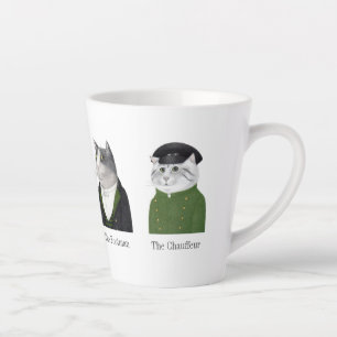 Taza De Café Latte MEN CATS Latte Mug + Texto