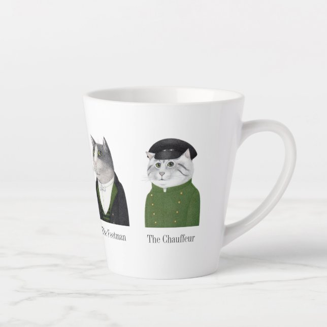 Taza De Café Latte MEN CATS Latte Mug + Texto (Derecha)