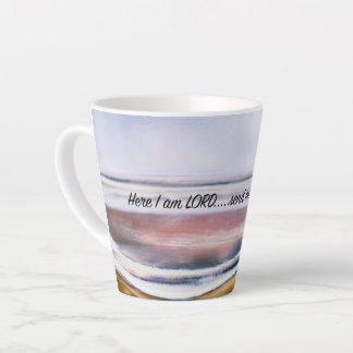 Taza De Café Latte Mensaje de fe Aquí estoy SEÑOR envíame Isaías 6:8