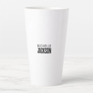 Taza De Café Latte Mensaje de nombre minimalista y sencillo