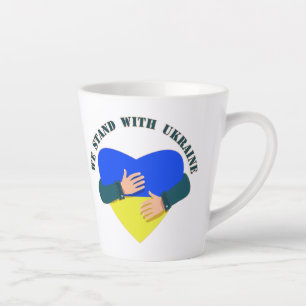 Taza De Café Latte Mensaje inspirador Estamos con Ucrania