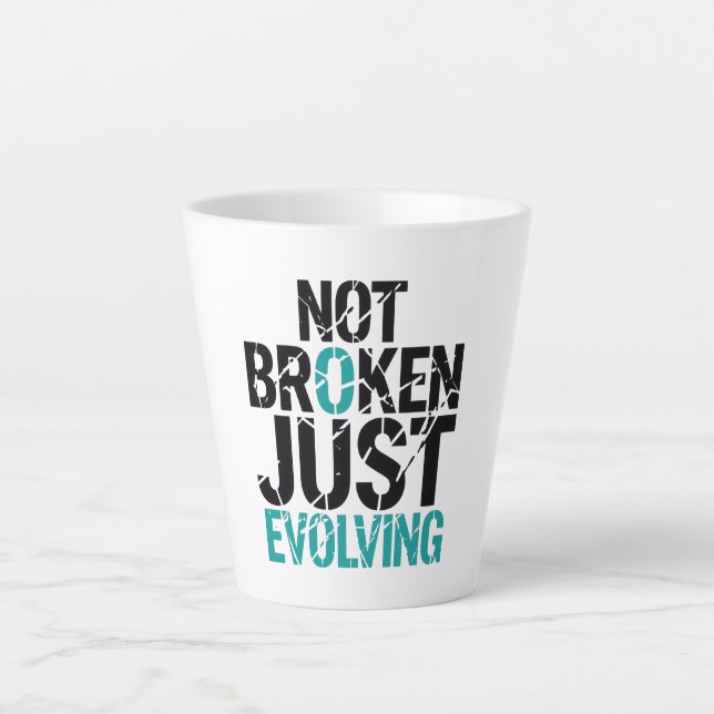 Taza De Café Latte Mental Health Recovery Not Broken Quote (Anverso)