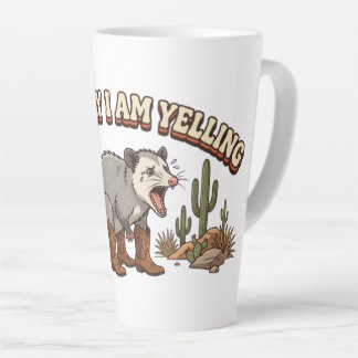 Taza De Café Latte Mentalmente Estoy Gritando Oposum Vaquero Divertid