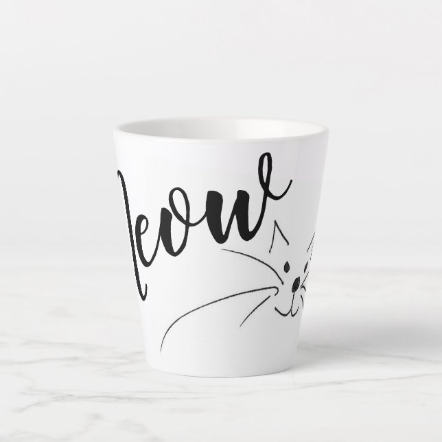 Taza De Café Latte Meow Cat (Anverso)