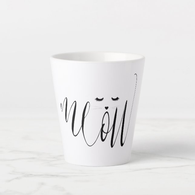 Taza De Café Latte Meow Cat (Anverso)