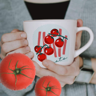 Taza De Café Latte Mercado de agricultores de tomates Italia