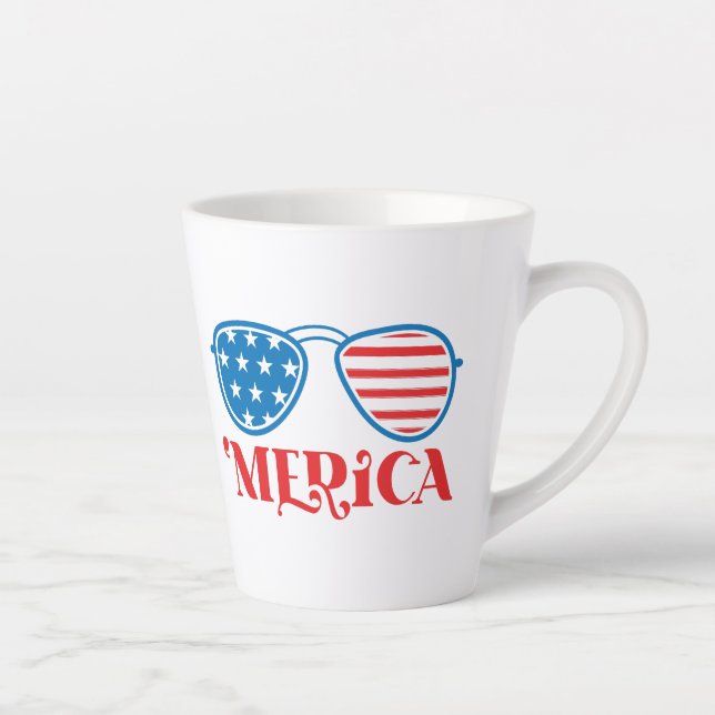 Taza De Café Latte 'Merica - 4 de julio (Derecha)