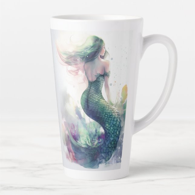 Taza De Café Latte Mermaid (matches w/ Illustrated Mermaid Journal) (Derecha)
