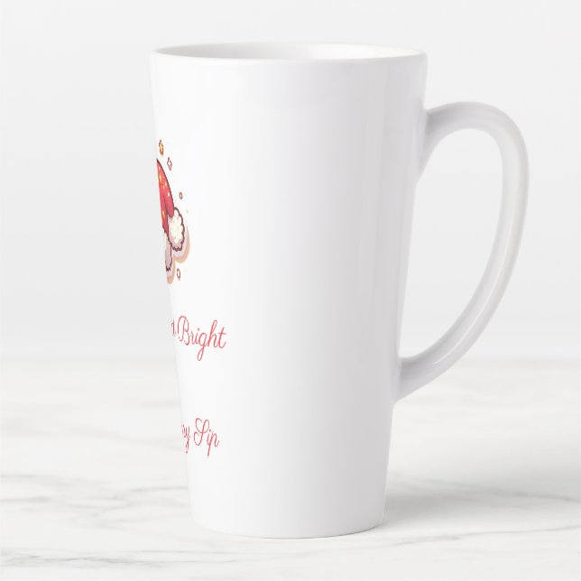 Taza De Café Latte Merry and Bright Santa Latte Mug (Derecha)