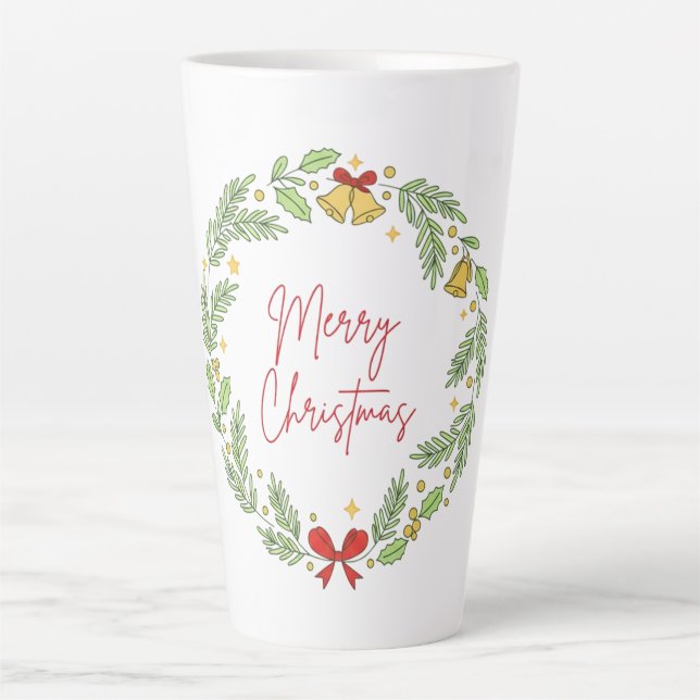 Taza De Café Latte Merry Christmas (Anverso)