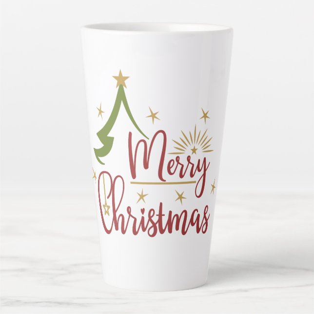 Taza De Café Latte Merry Christmas (Anverso)