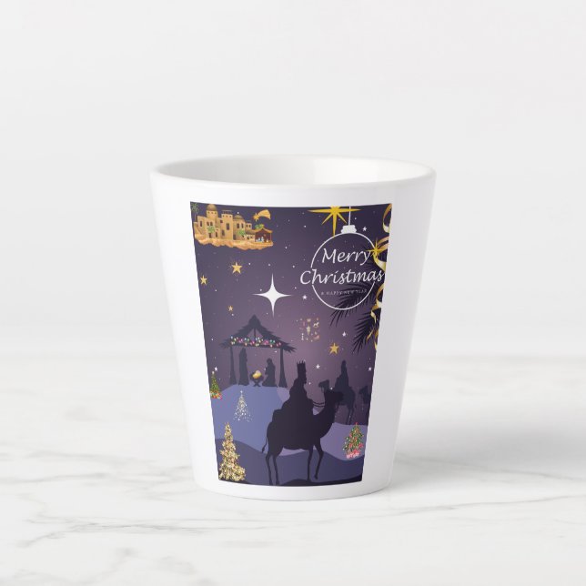 Taza De Café Latte Merry Christmas (Anverso)