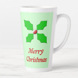 Taza De Café Latte Merry Christmas Holly Personalizado