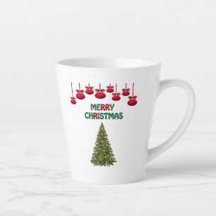 Taza De Café Latte Merry Christmas Tree presenta festividades