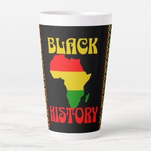 Taza De Café Latte Mes de la Historia Negra, afroamericano