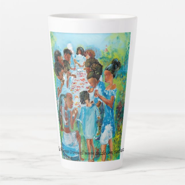 Taza De Café Latte "Mesa de cangrejo" Latte Mug (Anverso)