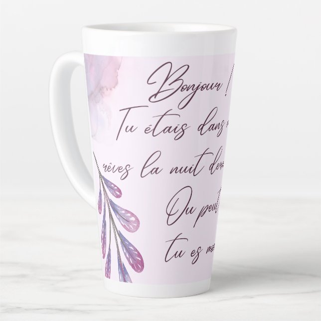 Taza De Café Latte Messages d’amour mignons  (Ángulo izquierdo)