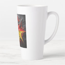 Taza De Café Latte Mezcla de Fractal Mandelbrot con la bandera aleman