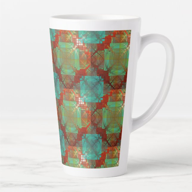 Taza De Café Latte Mezcla de latte cromática roja y verde (Derecha)