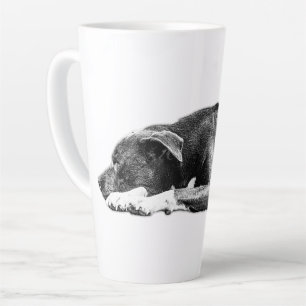 Taza De Café Latte Mezcla de Pitbull y Mug Blanco y Negro