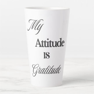 Taza De Café Latte Mi actitud es Gratitude Latte Mug