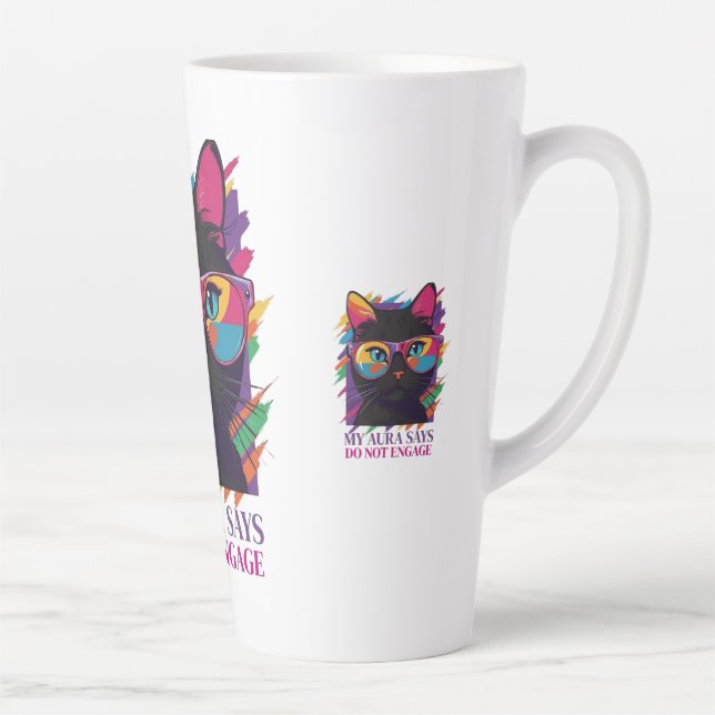 TAZA DE CAFÉ LATTE MI AURA DICE (Derecha)