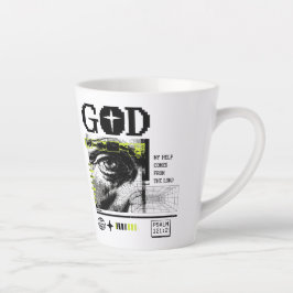 Taza De Café Latte Mi ayuda viene del Señor Salmo 121:2 retrowave