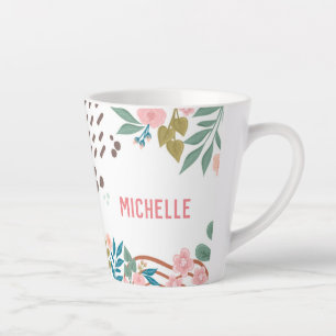 Taza De Café Latte Mi Biblia Leyendo nombre personalizado de resumen 