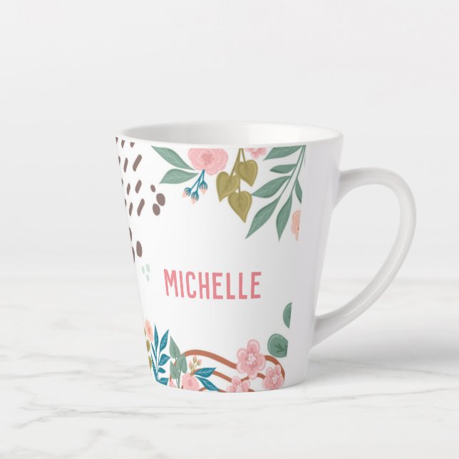 Taza De Café Latte Mi Biblia Leyendo nombre personalizado de resumen  (Derecha)