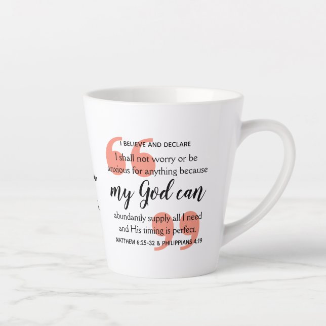 Taza De Café Latte MI DIOS PUEDE Afirmación Cristiana Positiva (Derecha)