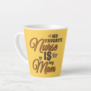 Taza De Café Latte Mi enfermera favorita es mi mamá vibraciones retro