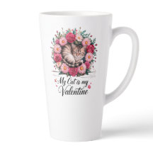 Mi Gato Es Mi San Valentín Diseño Floral Lindo Ama