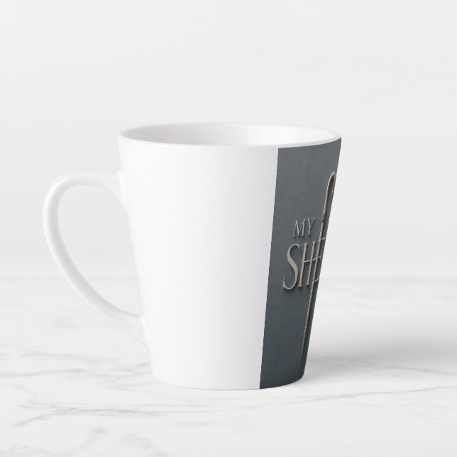 TAZA DE CAFÉ LATTE MI PASTOR | SALMO 23:1 | (Izquierda)