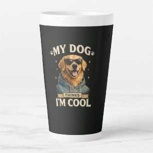 Taza De Café Latte Mi perro piensa que soy genial