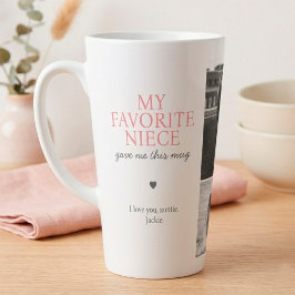 Taza De Café Latte "Mi sobrina favorita" Tío Colage de Fotos