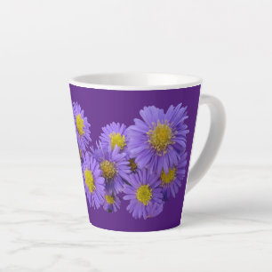 Taza De Café Latte Michaelmas Daisy Cust. Mug. de lata morada