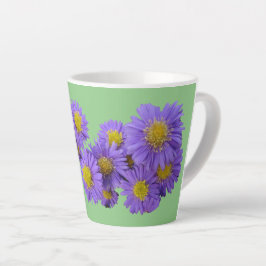 Taza De Café Latte Michaelmas Daisy Cust. Mug. lata verde