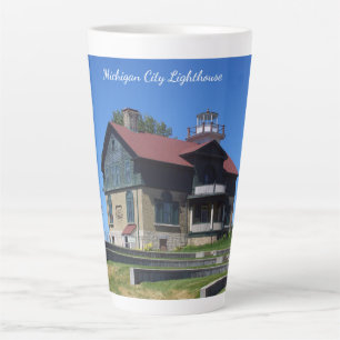 Taza De Café Latte Michigan City Lighthouse latte mug