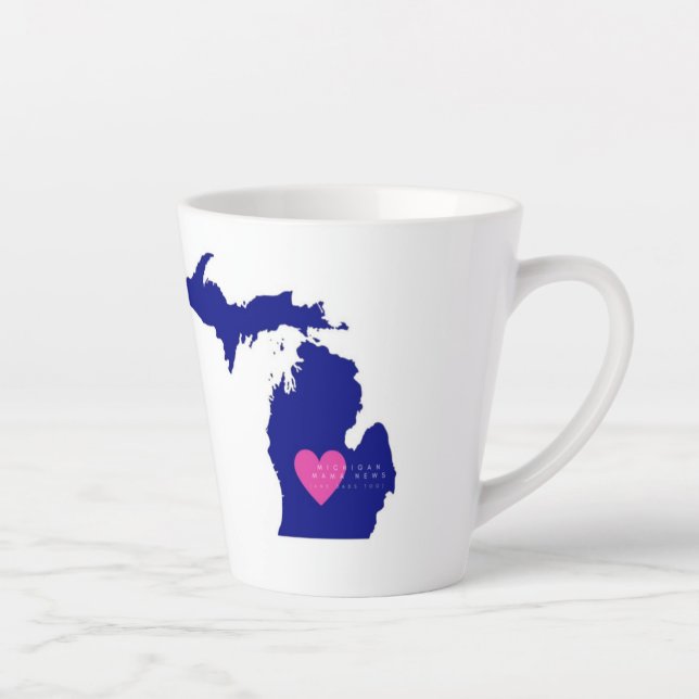 Taza De Café Latte Michigan Mama News Mug (Derecha)