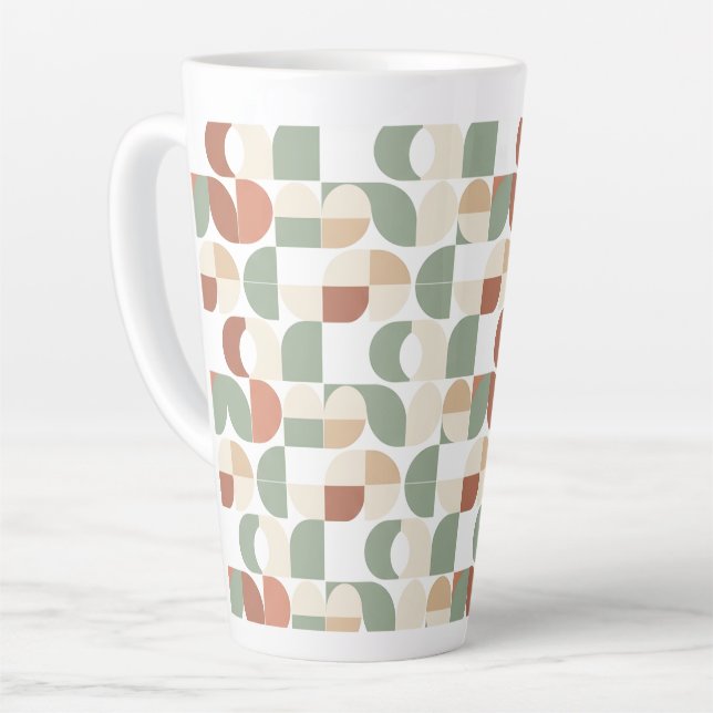 Taza De Café Latte Mid Century Geometric  (Ángulo izquierdo)
