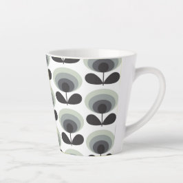 Taza De Café Latte Mid Century Scandinavian Modern Retro Flower Bloom