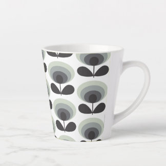 Taza De Café Latte Mid Century Scandinavian Modern Retro Flower Bloom