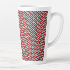 Taza De Café Latte Mikitez redwhite candycane ChristmasPattern