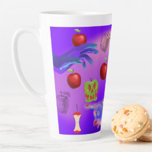 Taza De Café Latte Mikitiez calavera roja veneno de manzana tóxica ve