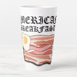 Taza De Café Latte Mikitiez desayuno americano beicon huevo july picn