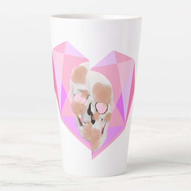 Taza De Café Latte Mikitiez dreamer tatuaje de cráneo rosa playa de a (Anverso)