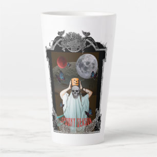 Taza De Café Latte Mikitiez espeluznante vibes vintage gótica hallowe