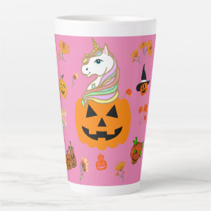 Taza De Café Latte Mikitiez halloween unicorn espeluznante otoño de o