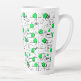 Taza De Café Latte Mikitiez meow fiesta de verano