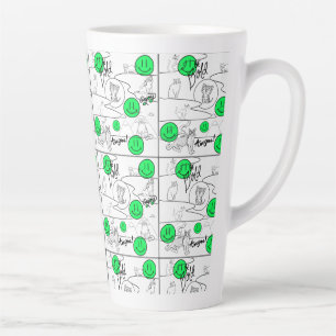 Taza De Café Latte Mikitiez meow fiesta de verano